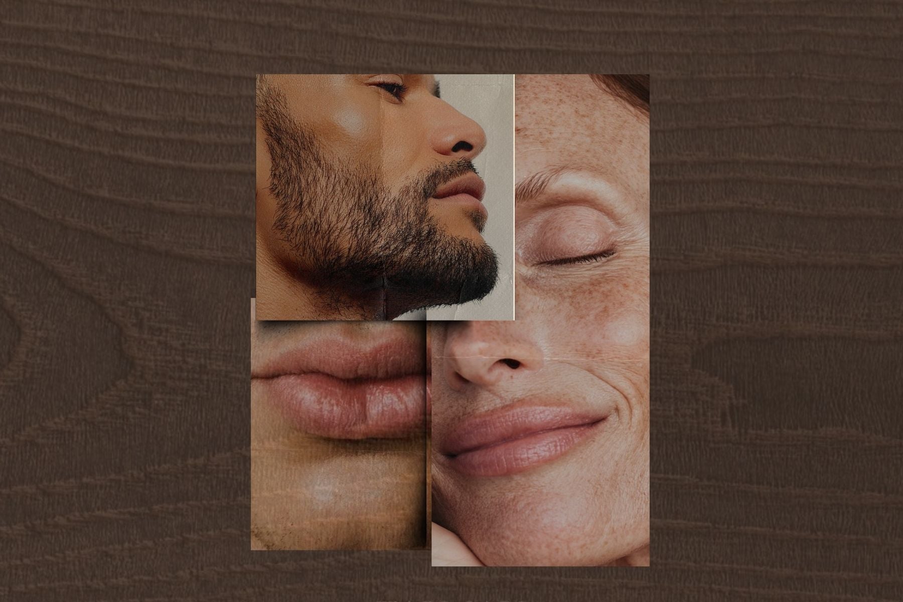 three face close-ups, two male and one female