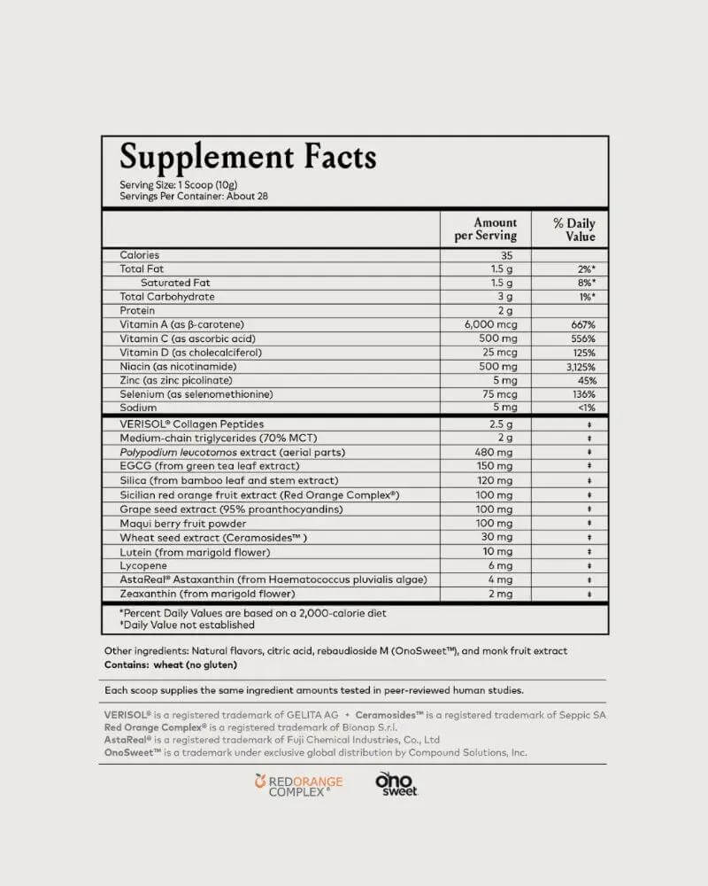 View supplement facts